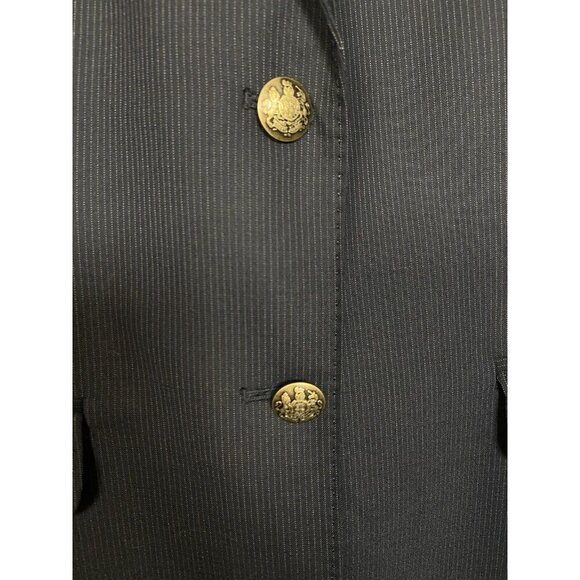 J Crew Pinstripe Wool Blazer Navy Blue Womens Jacket Two Button Size 6 Office - Picture 3 of 12